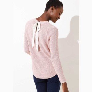 LOFT Pink Knit Tie Back Sweater